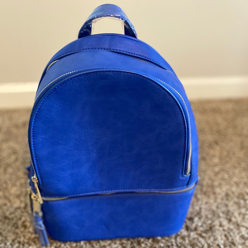 Blue Travel Backpack Purse NWOT